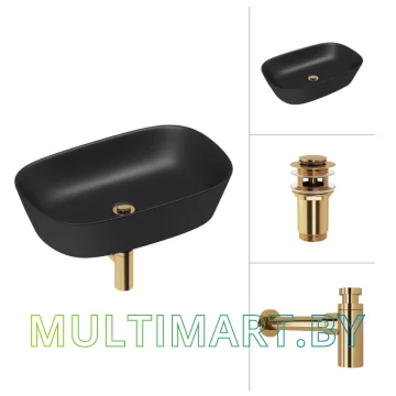 Умывальник Lauter 21393-60-A (клапан 21190G + сифон 21635G, золото)